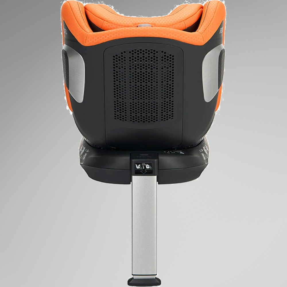 Recaro Xenon 1 Kid Orange autostol set bagfra med rotationsdrejeknap og støttefod