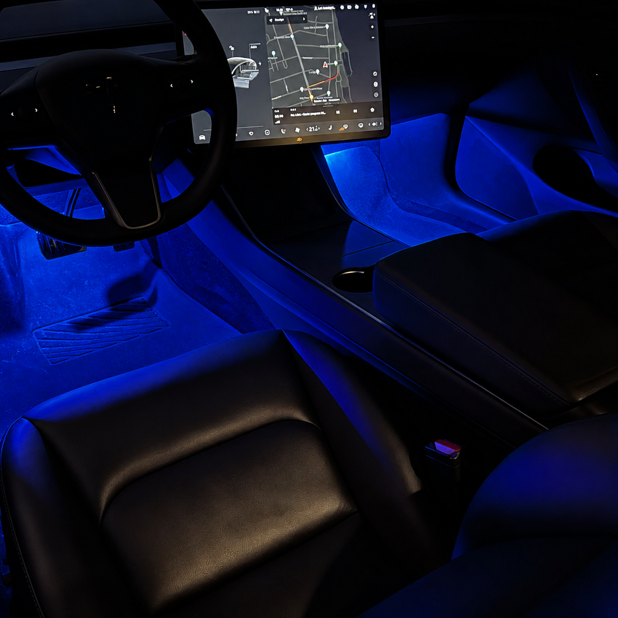 Blå LED-lamper til Tesla
