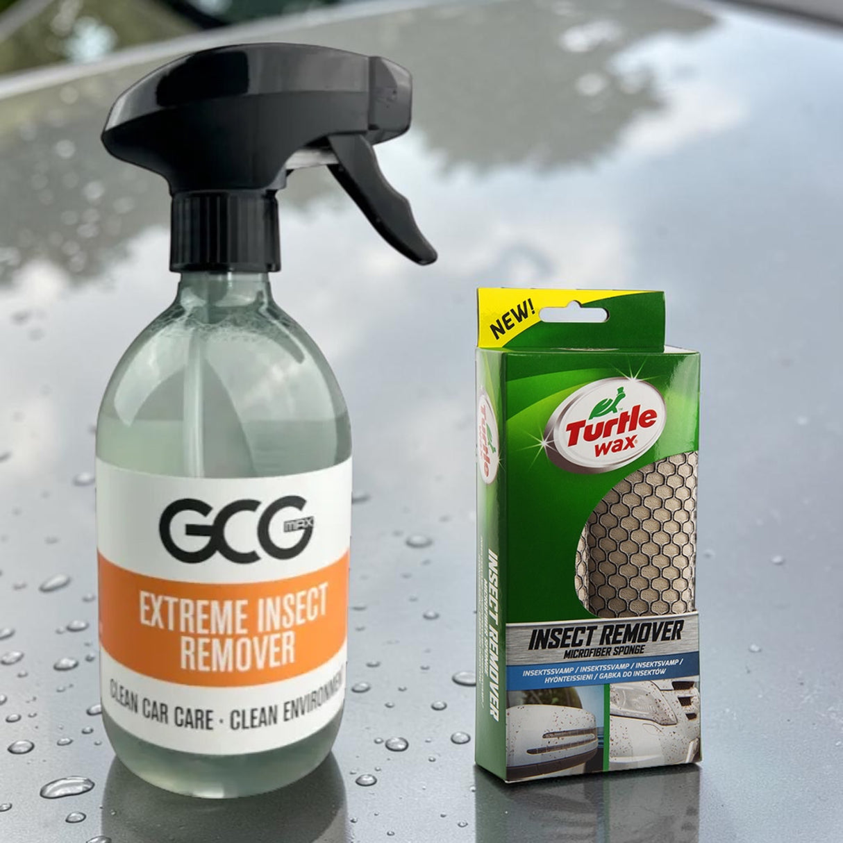 GCG MAX Extreme Insektenentferner + Turtle Wax Insekten- und Teerschwamm