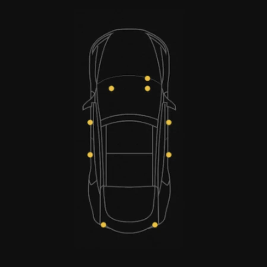 Blå LED-lamper til Tesla