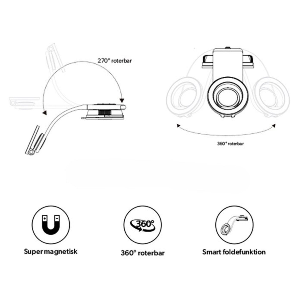 Magnetische Handyhalterung mit Saugnapf