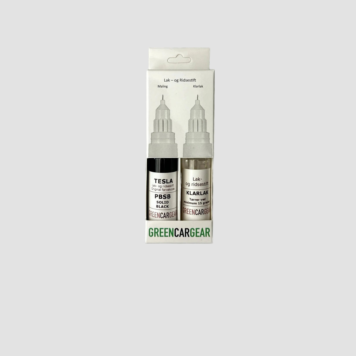GCG Lackstift in der Farbe Solid Black und Klarlack verpackt
