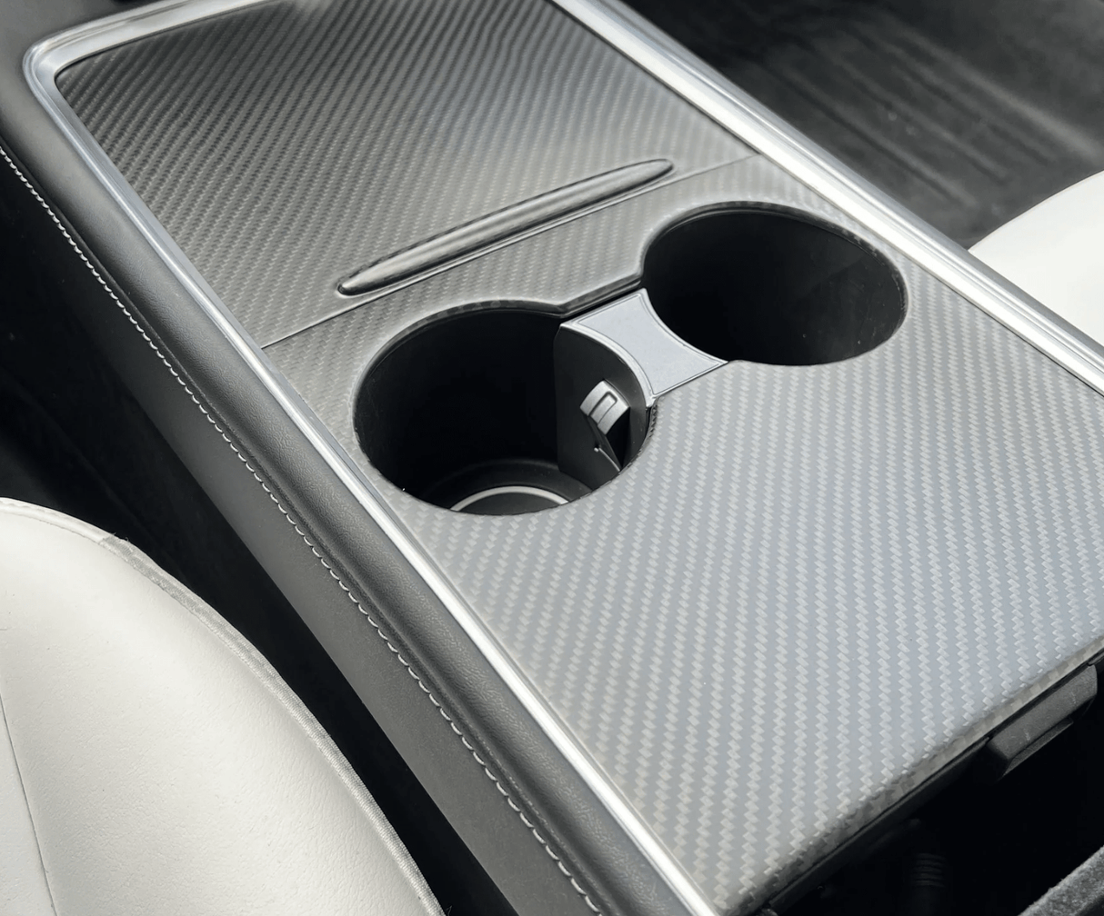 Abdeckung für Mittelkonsole aus echtem Carbon für Tesla Model 3/Y