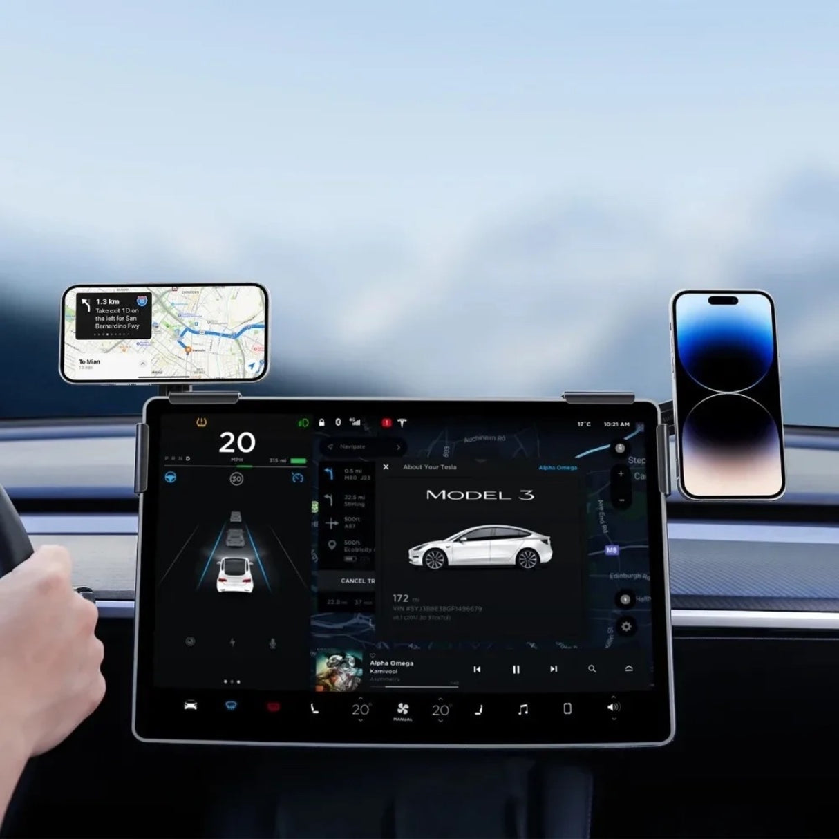 Telefonhalter/Ladegerät mit MagSafe – passend für Tesla