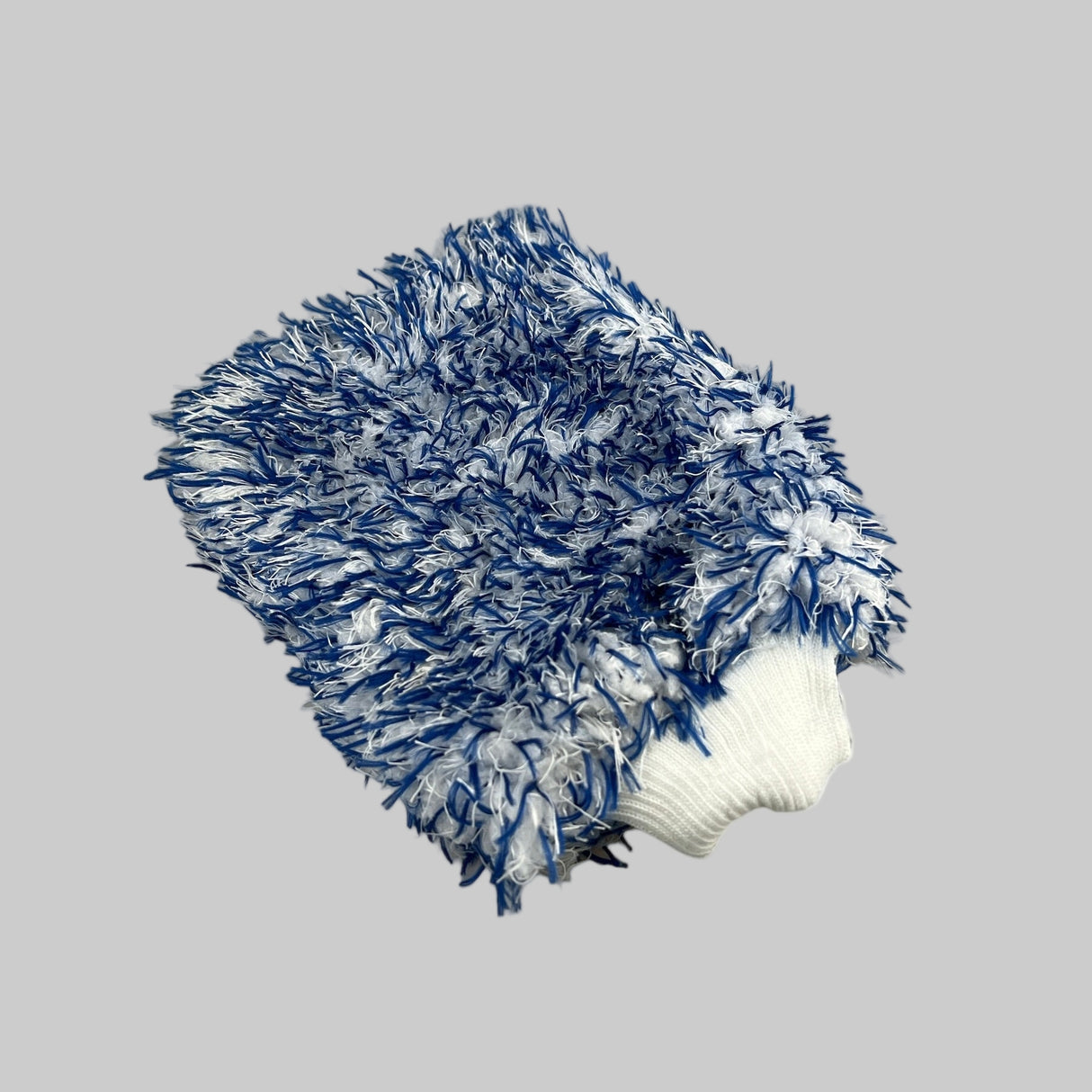 Blauer Waschhandschuh