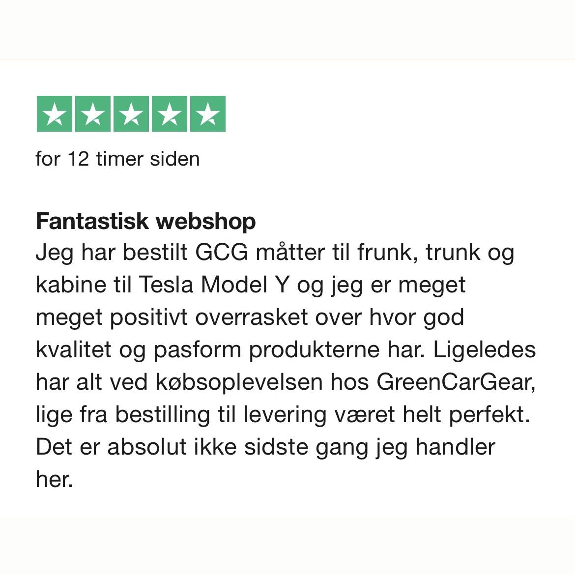 Kundenbewertung zu GCG Fußmatten für Tesla Model Y mit 5 Sternen