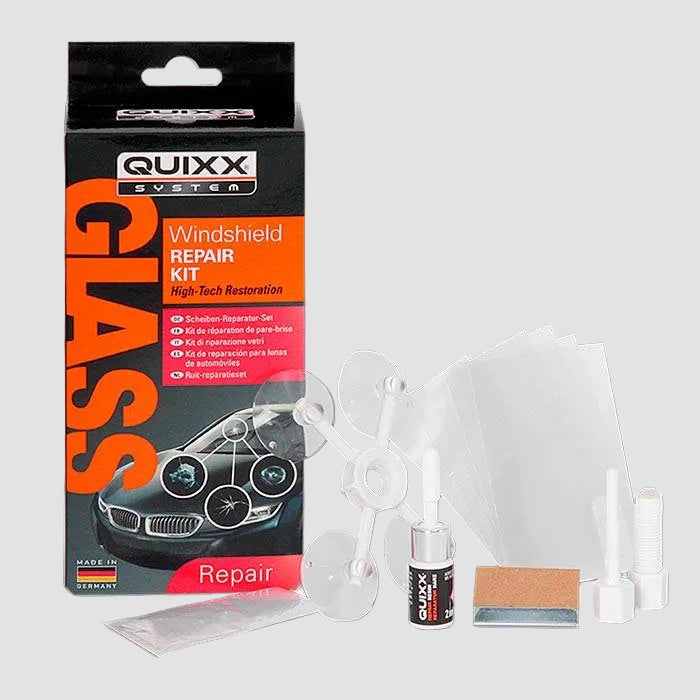quixx Windschutzscheibenreparatur. Wird zur Reparatur kleiner Schäden an der Autoscheibe verwendet.