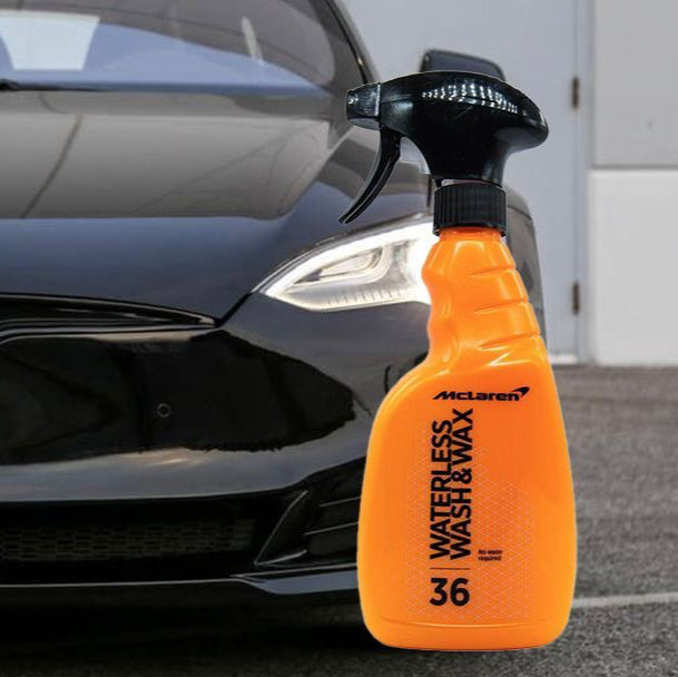 McLaren wasserlos. Wasch- und Wachsprodukt, das für Autos verwendet werden kann