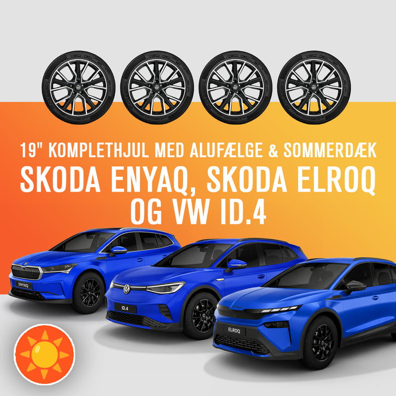 19 tommer sommerhjul med alufælge til Skoda Enyaq, Elroq og VW ID.4