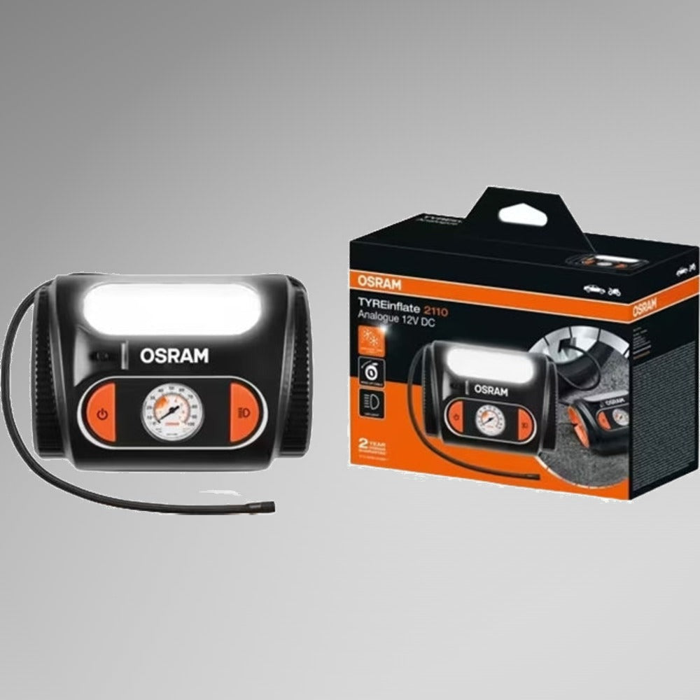 Osram TYREinflate 2110 kompressor sammen med original emballage