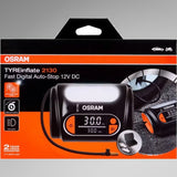 Osram TYREinflate 2130 emballage med produktbillede og funktionsikoner