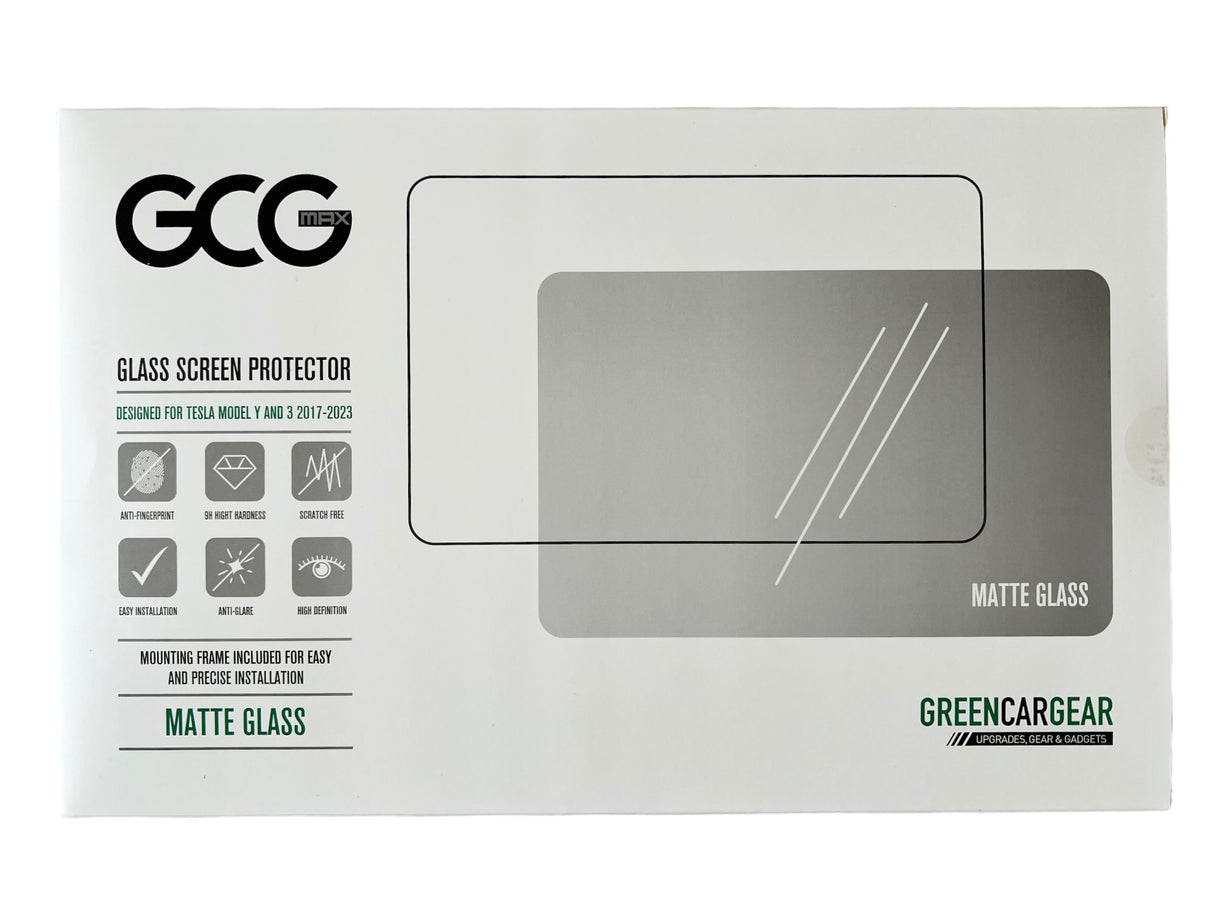 GCG Max mattes Glas-Displayschutz für Tesla Model 3 und Model Y.