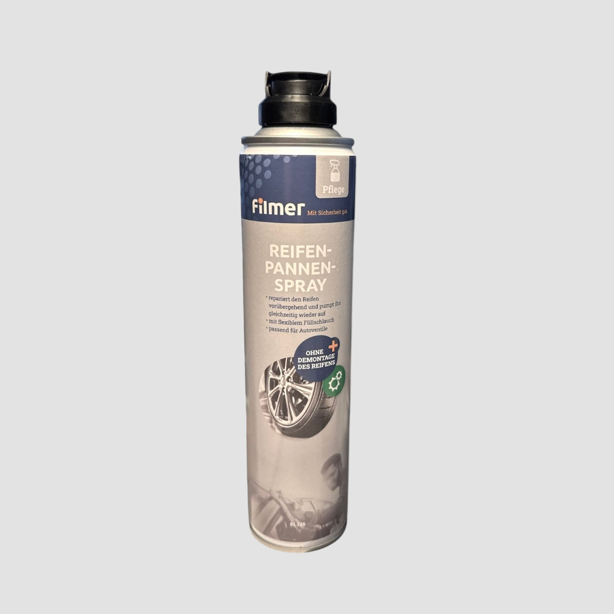 Filmer Reifen Pannenspray für schnelle Reifenreparatur unterwegs.