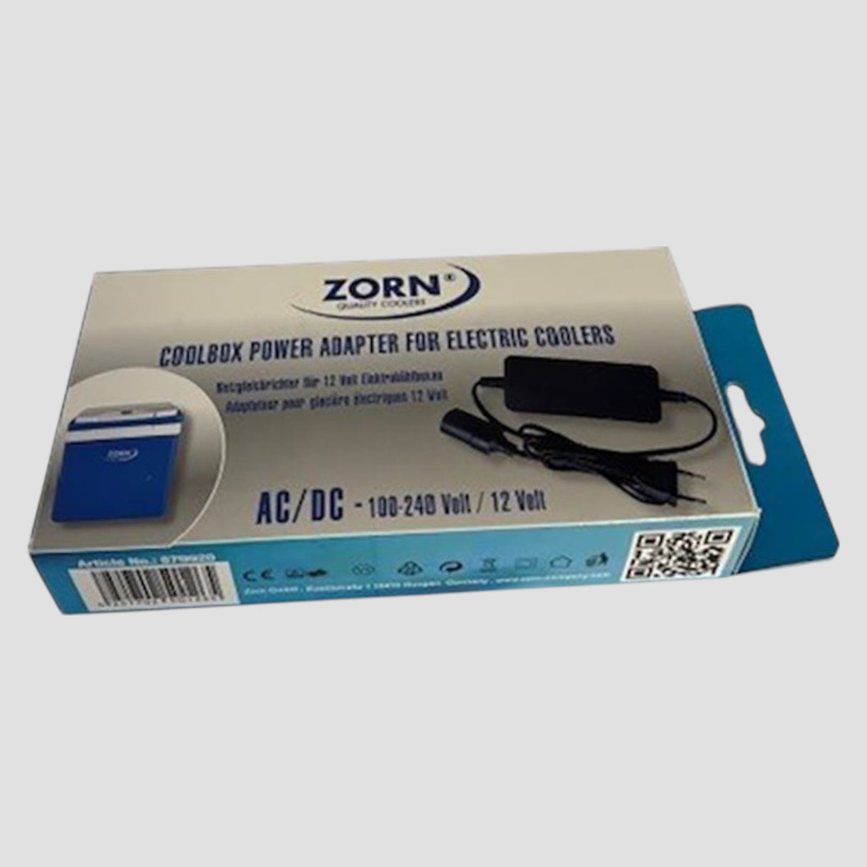 Zorn 12V-auf-230V Adapterset in Verpackung