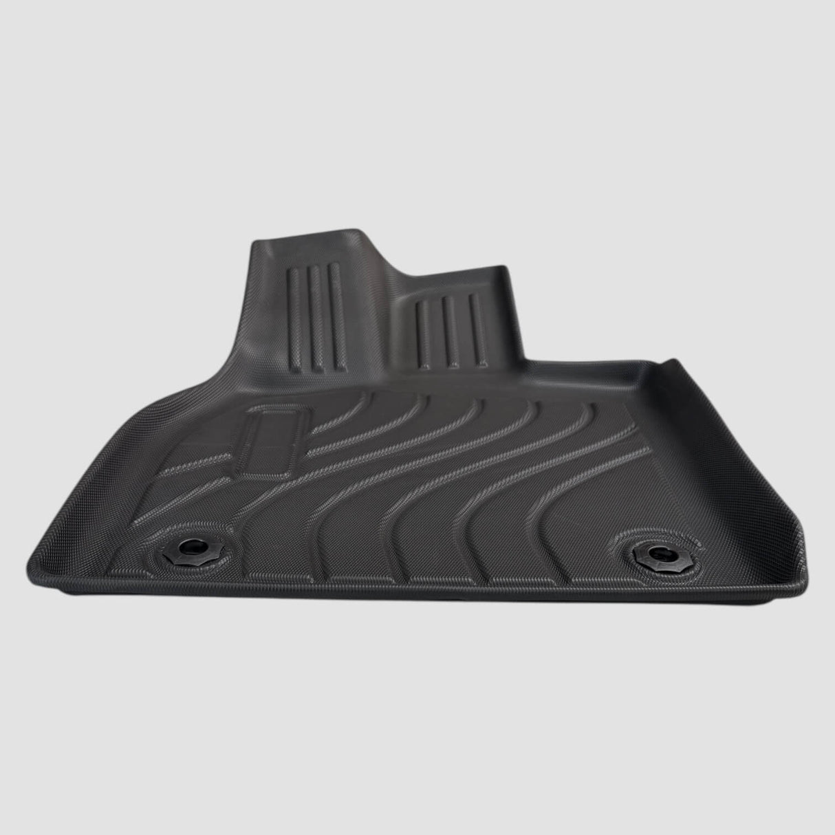Allwetter-Fußmatten-Set für Toyota bZ4X, schwarz, robustes Design mit erhöhten Kanten und Strukturmuster.