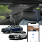 FitCamX Dashcam für BMW i5 2024 (G60) mit Smartphone-App und zwei Fahrzeugen.