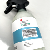 GCG MAX Cockpit-Reiniger Flasche mit QR-Code und dänischem Design-Label