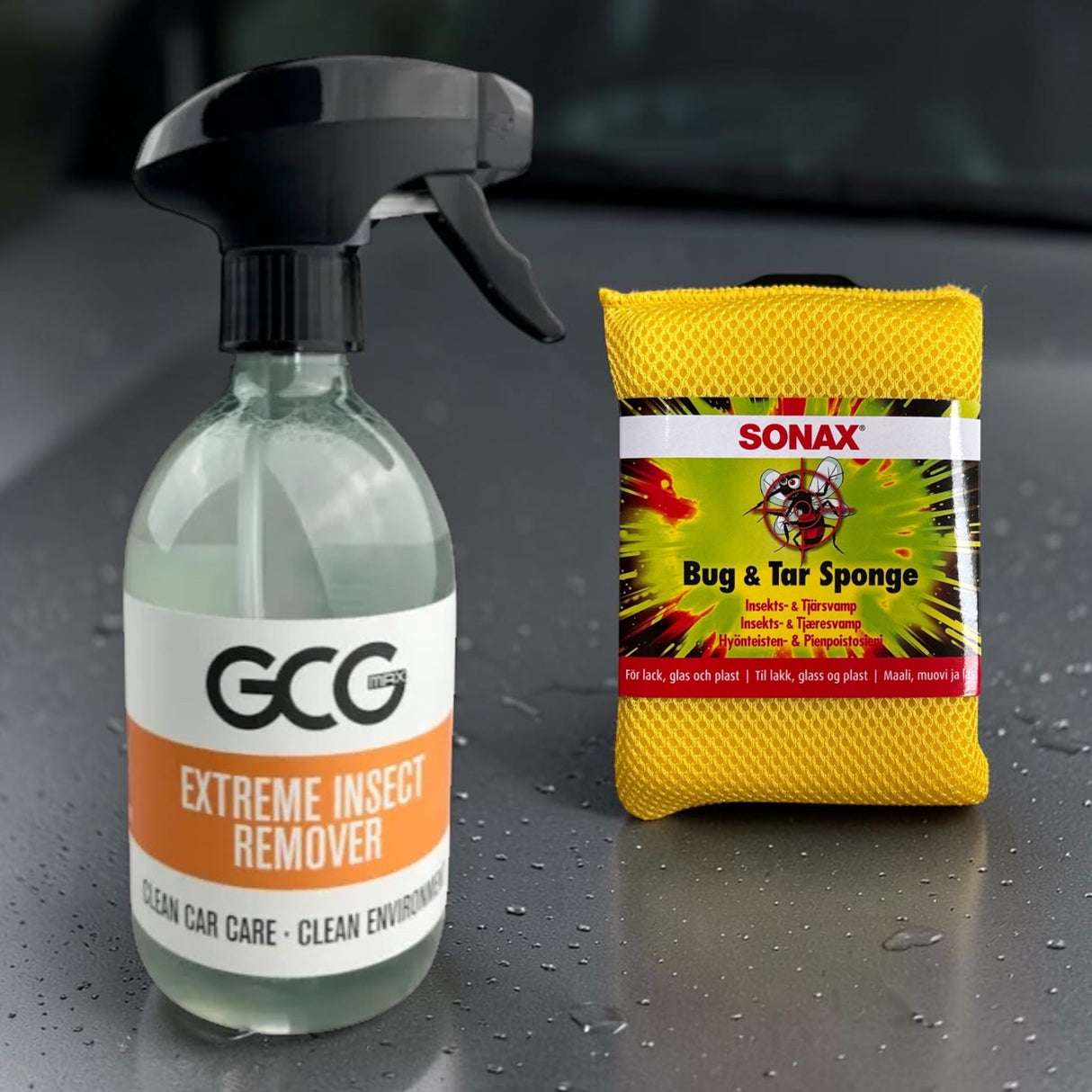 GCG MAX Extreme Insect Remover + Sonax Insekten- und Teer-Schwamm