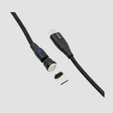 jowua magnetisches Ladekabel, das aufgeteilt ist. Mit dem magnetischen Ende gezeigt und einem USB-C-Ende.