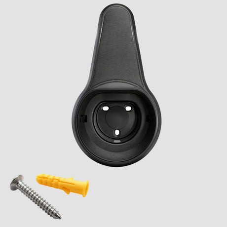 Schwarze Kabelhalterung mit Schrauben