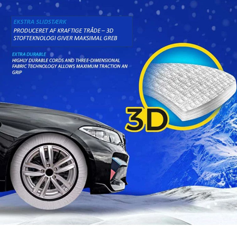 Auto mit Matte SUPER-X Schneeketten für optimalen Grip im Schnee