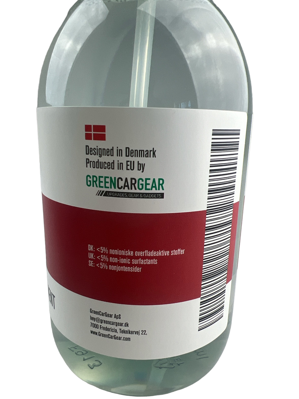 GCG MAX Leder- & Textilreiniger Flasche, entworfen in Dänemark