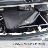 Rati Frunk-Aufbewahrungsbox für Dacia Spring mit 20L Fassungsvermögen, misst 46x34x14-18 cm.