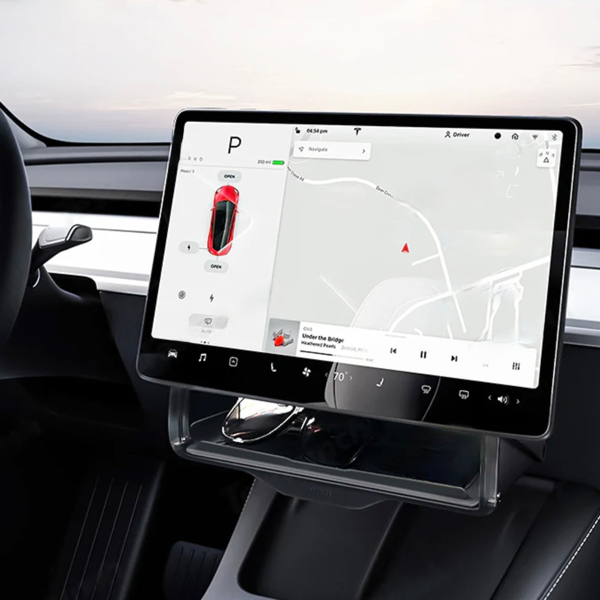 Aufbewahrungsbox unter dem Bildschirm - passend für Tesla Model 3