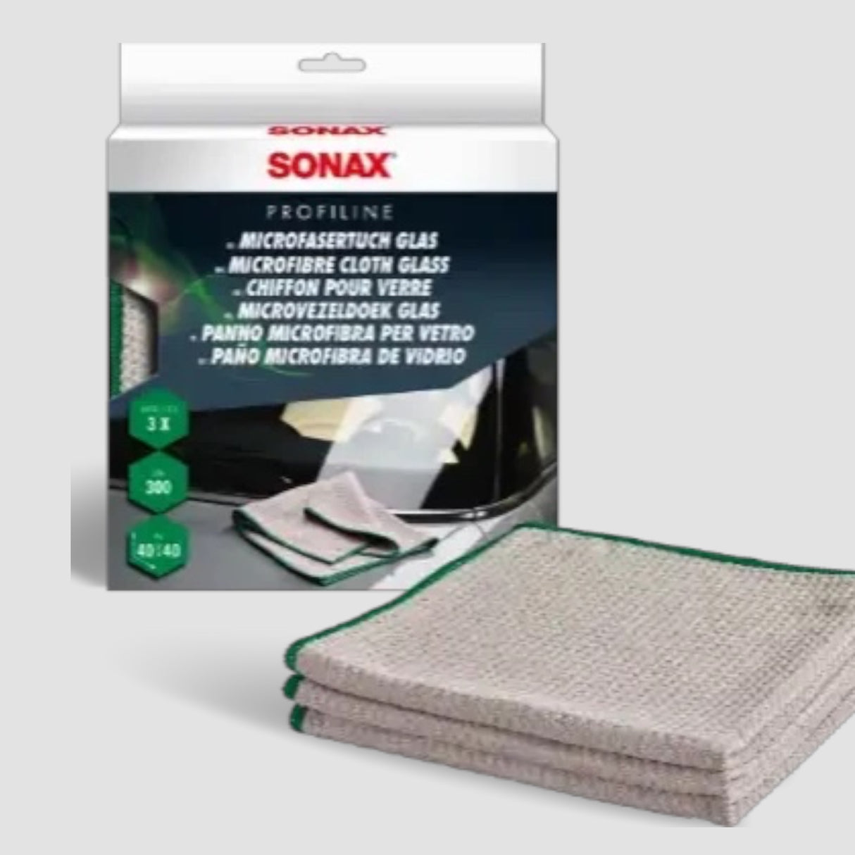Sonax Mikrofasertuch zur Autoreinigung. Sowohl außen als auch innen.