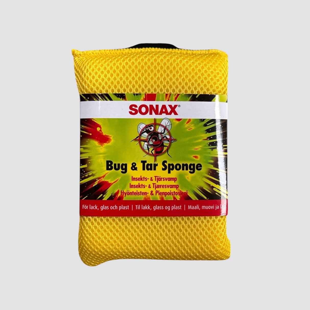 SONAX Insekten- und Teer-Schwamm für effektive Autoreinigung von Lack, Glas und Kunststoff.