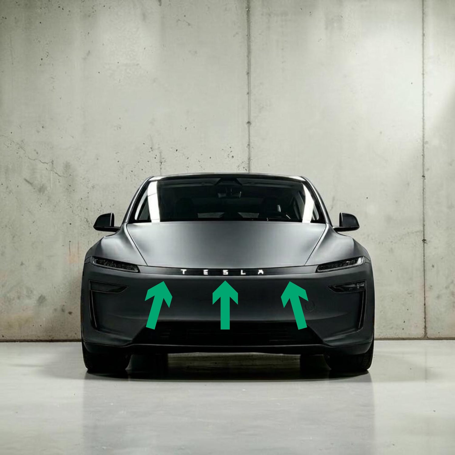 Folie für Lichtleiste - Tesla Model Y 2025 Juniper – Matt schwarz mit TESLA Schriftzug