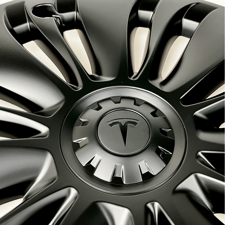Vortex Radkappen für Tesla Model Y mit Mittelabdeckung und Tesla-Logo