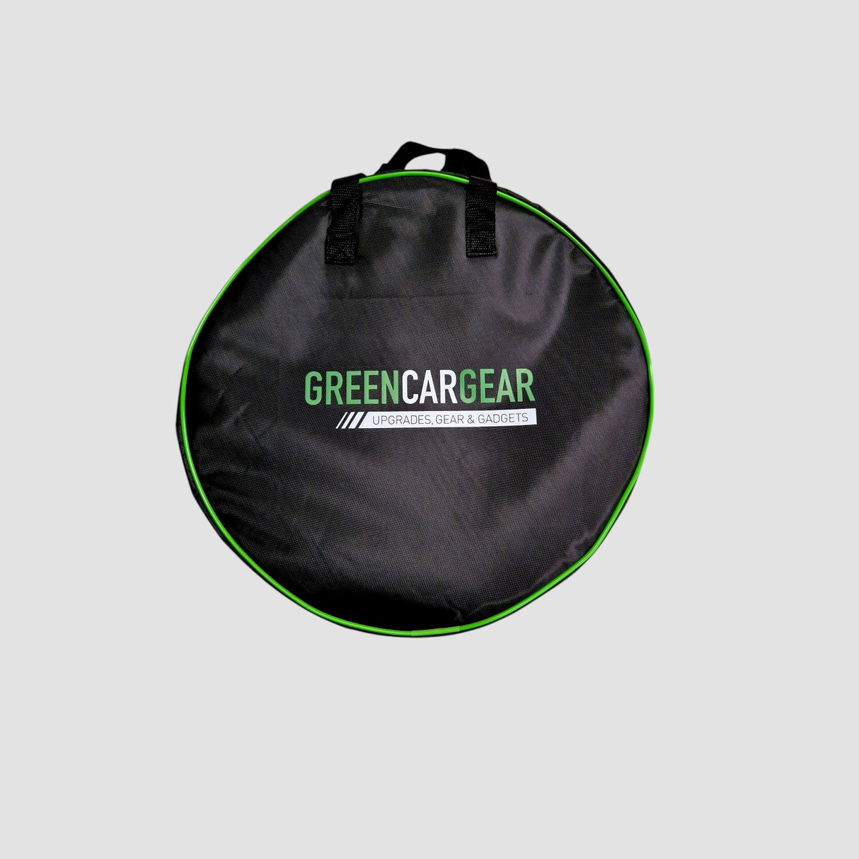 Aufbewahrungstasche für Ladekabel oder mobilen Ladegerät mit GreenCarGear-Logo.