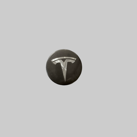Mittelkappe matt schwarz mit silbernem Tesla-Logo