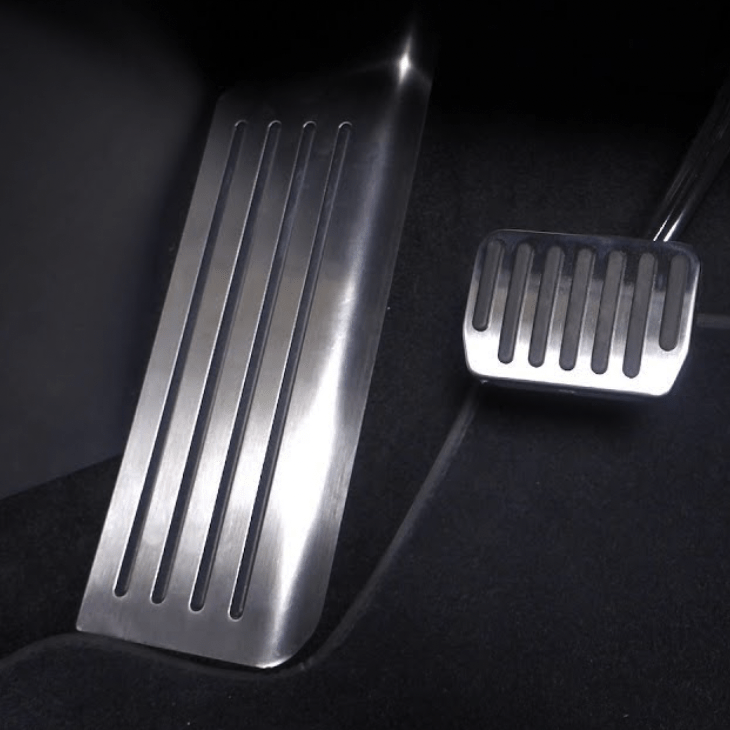 Fußstütze aus poliertem Aluminium für Tesla Model 3 und Model Y