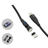 Jowua magnetisches Ladekabel USB-C zu USB-C + Lightning Adapter