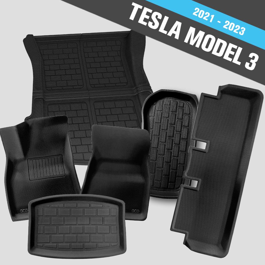 GCG MAX Allwetter-Komplettmatten-Set – passend für Tesla Model 3 2021-2023