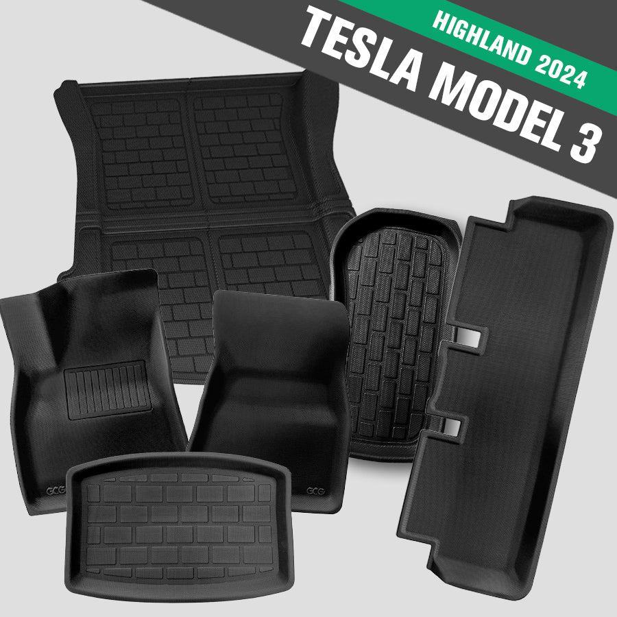 GCG MAX Allwetter-Komplett-Fußmatten-Set für Tesla Model 3 Highland 2024.