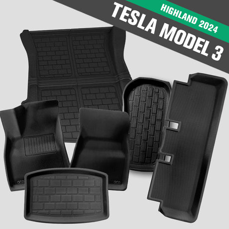 GCG MAX Allwetter-Komplett-Fußmatten-Set für Tesla Model 3 Highland 2024.