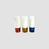 3 Kraftspitzen in Rot, Gelb und Blau.