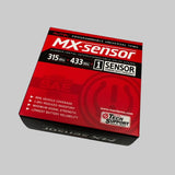 MX-Sensor verpackt in einer roten Box. Die Box informiert über die Funktionen des Sensors.