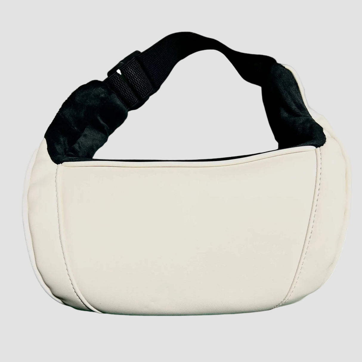 Beige Leder-Nackenstütze mit schwarzem verstellbarem Riemen für Auto