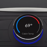 s3xy Knopf, der die eingestellte Temperatur anzeigt