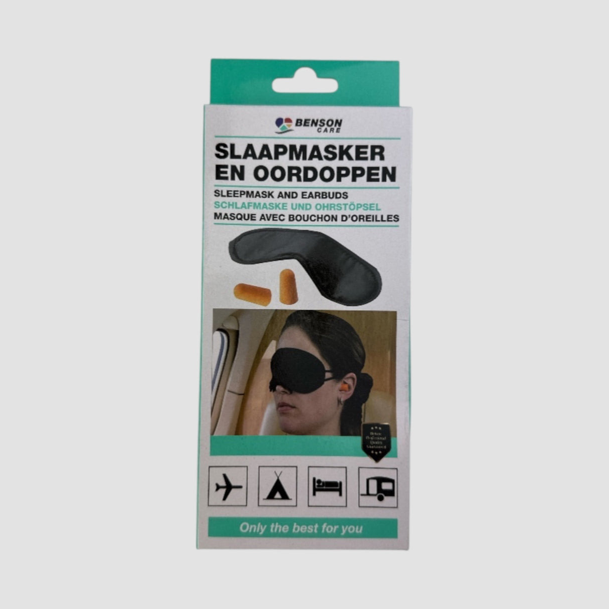 Schlafmaske mit Ohrstöpseln