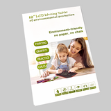 Vorderseite der Schachtel des Zeichentafels. Eine Mutter und ihre Tochter sitzen zusammen und zeichnen. Es gibt einige Texte, die erklären, wofür man die Zeichentafel verwenden kann.